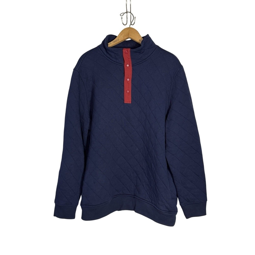 Clubroom BLUE Men's Long-sleeve Quilted Quarter-snap SHIRT‎ / JACKET   XL